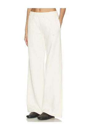ANINE BING Kacey Monogram Sweatpant in Cream. Size L. Also in XS, S, M.
