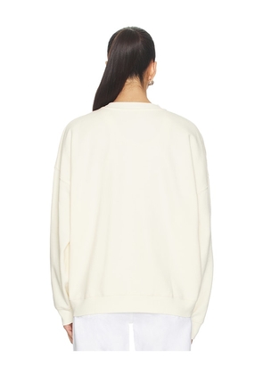 ANINE BING Miles Collegiate Sweatshirt in Cream. Size XS. Also in S, M, L.