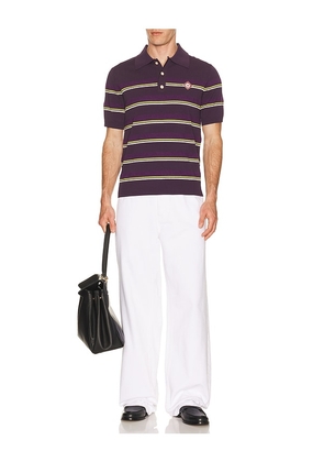 Casablanca Stripe Polo Shirt in Purple. Size M. Also in S, L, XL/1X, XXL/2X.