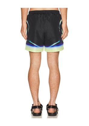 Casablanca Sporchid Black Printed Swim Shorts in Black. Size M. Also in S, XL/1X, XXL/2X.