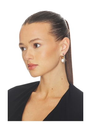 Demarson Waverly Earrings in Metallic Gold.