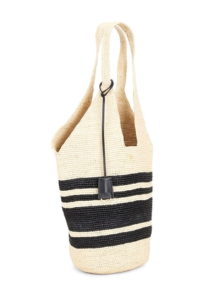 ANINE BING Leah Large Hobo Bag in Neutral,Black.