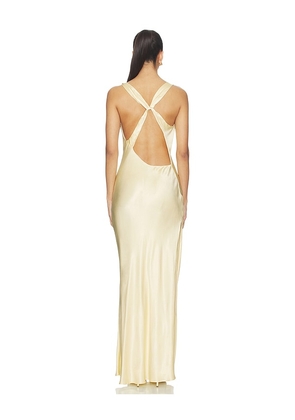 Bardot x REVOLVE Anouk Cowl Neck Maxi Dress in Lemon. Size 2. Also in 10, 12.