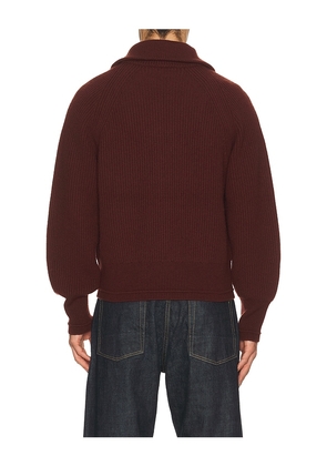 Entire Studios Blimp Quarter Zip Sweater in Burgundy. Size M/L. Also in XS/S, XL.