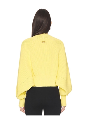 BALMAIN Ribbed Knit Bolero Cardigan in Yellow. Size L. Also in M.