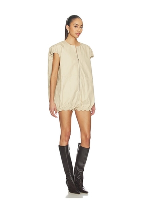 AKNVAS Rayne Canvas Cocoon Onesie in Tan. Size L. Also in XS, S, M.