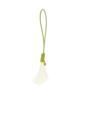 Cult Gaia Calla Bag Charm in White,Green.