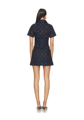 Casablanca Monogram Denim Dress in Black. Size 34. Also in 32, 38, 40, 42.