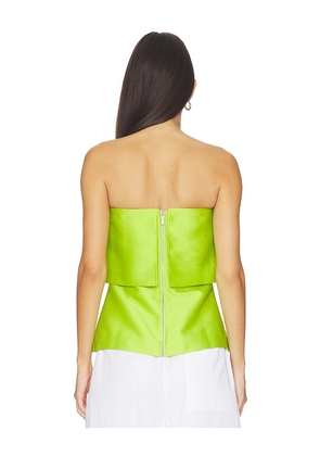 ALIGNE Felix Satin Strapless Top in Green. Size 10. Also in 4, 2.