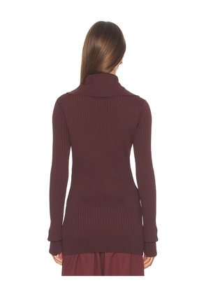 Entire Studios High Neck Henley Top in Chocolate. Size L. Also in XXS, XS, S, M.
