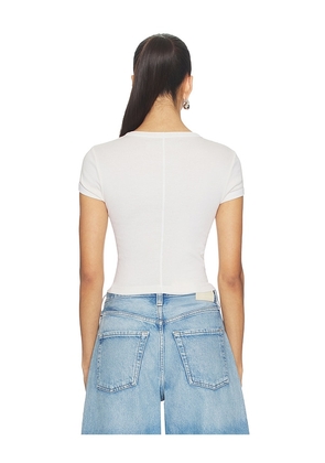 Enza Costa Supima Baby Rib Cropped Tee in Ivory. Size XS. Also in S, M.