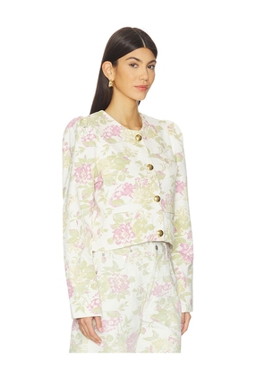 Citizens of Humanity Anita Puff Sleeve Jacket in Sage,Pink. Size L. Also in S, M, XL.