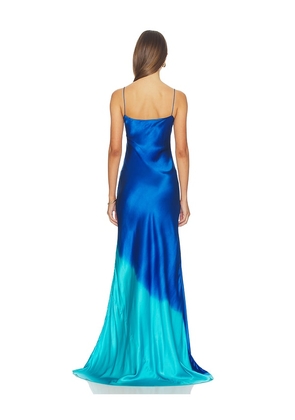 Alejandra Alonso Rojas Bias Slip Gown in Blue. Size 0. Also in 8.
