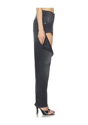 AREA Hotfix Thigh Slash Jean in Black. Size 26. Also in 25, 29, 30.