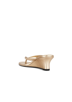 BLACK SUEDE STUDIO Easy 50 Wedge Sandal in Metallic Gold. Size 37. Also in 37.5, 40.