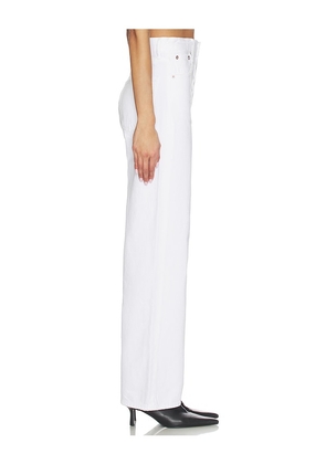 AGOLDE Ren High Rise Wide Leg Jeans in White. Size 24. Also in 25, 26, 27, 28, 29, 30, 31, 32, 33, 34.