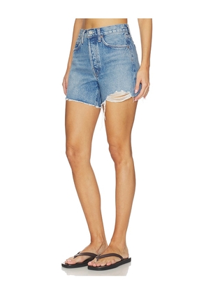 AGOLDE Parker Long Shorts in Blue. Size 24. Also in 25, 26, 27, 28, 29, 30.