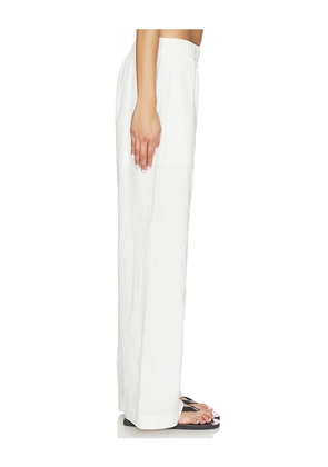 Artless Linen Relaxed Pants in White. Size L. Also in XS, S, M, XL.