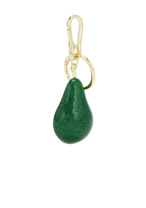 BaubleBar Bravocado Bag Charm in Metallic Gold,Green.