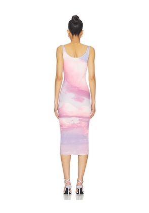 Blumarine Print Jersey Dress in Lavender. Size L. Also in S, XS.