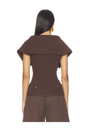 Cult Gaia Saphie Top in Chocolate. Size 0. Also in 00, 2, 4, 6, 8, 10.
