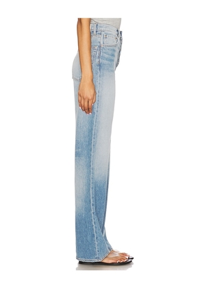 GRLFRND Brooklyn High Rise Straight Jeans in Blue. Size 24. Also in 23, 25, 26, 27, 28, 29, 31, 32.