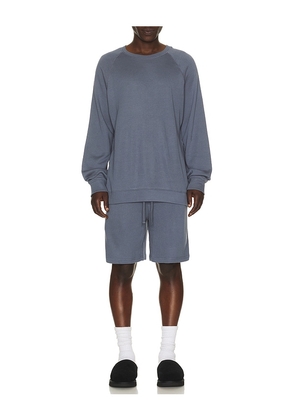 Barefoot Dreams French Terry Sweatshirt in Blue. Size L. Also in S, M, XL/1X.