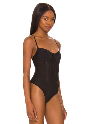 Free People Night Rhythm Corset Bodysuit in Black. Size XL. Also in L, XS.