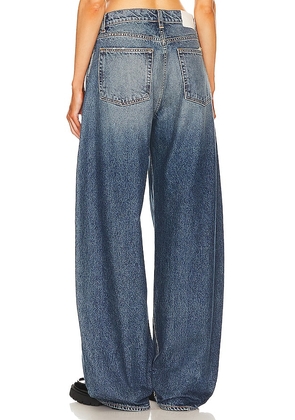 GRLFRND Paola Barrel Leg Jean in Denim-Dark. Size 24. Also in 23, 25, 26, 27.