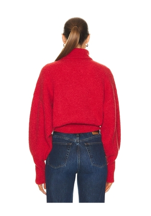 GRLFRND Elya Turtleneck Sweater in Red. Size M. Also in S, L, XL.