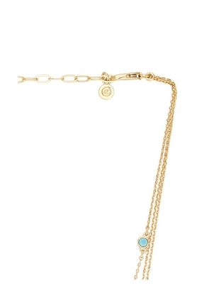 Ettika Crystal Dot Layered Necklace in Metallic Gold.