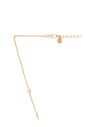 Ettika Dewdrop Lariat Necklace in Metallic Gold.