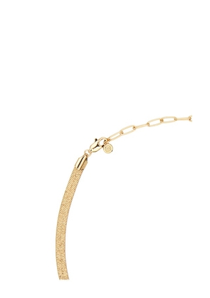 Ettika Textured Flat Chain Necklace in Metallic Gold.
