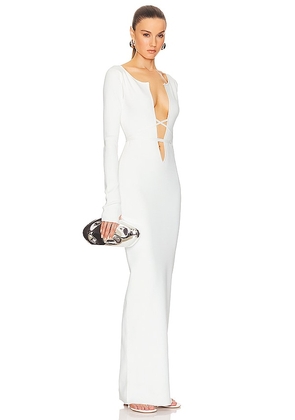Helsa Niall Deep V Neck Dress in White. Size M. Also in L.
