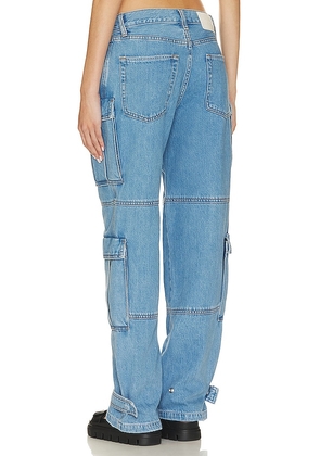 GRLFRND Lex Cargo Jeans in Denim-Medium. Size 28. Also in 23.