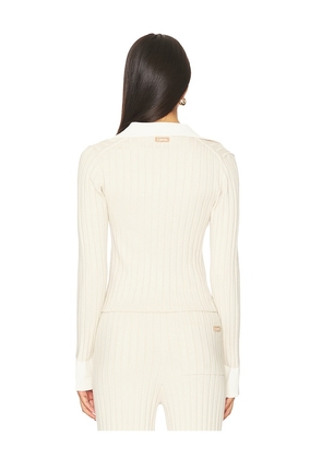 LUNYA Cozy Cotton Silk Ribbed Button Up in Tan. Size M. Also in XS, S.
