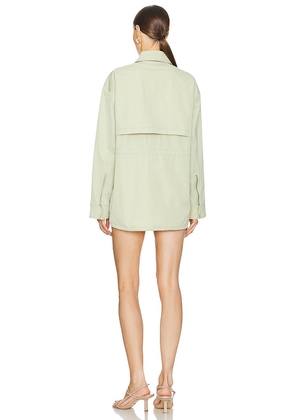 GRLFRND Tech Gabardine Parka Jacket in Olive. Size XL. Also in L.