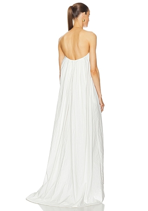 Helsa Crinkle Pleated Gown in White. Size S. Also in M.
