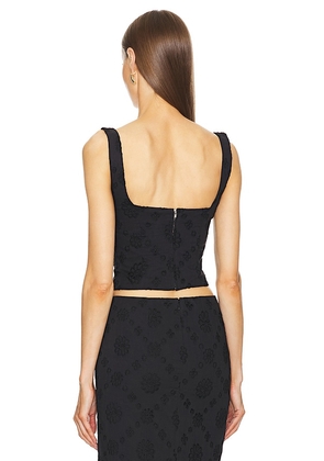 Helsa Eyelet Corset Top in Black. Size S. Also in M.