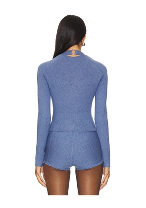 fleur du mal Knit Underbust Long Sleeve Top in Baby Blue. Size M. Also in L.