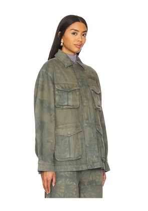 GRLFRND Kaia Oversized Drawstring Jacket in Green. Size S. Also in XXS, XS.