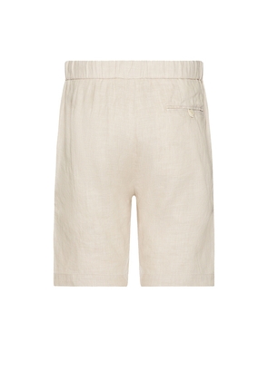 Frescobol Carioca Felipe Linen Shorts in Brown. Size 30. Also in 28, 32.