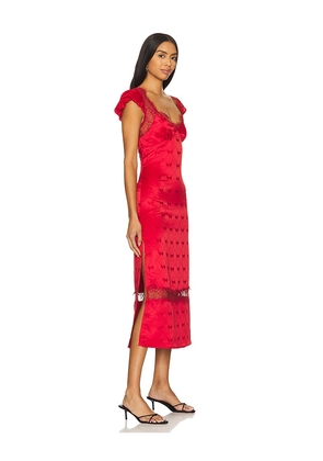 Free People Foolish Heart Midi Dress in Red. Size M. Also in XS, S.
