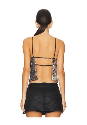 Free People James Sequin Tank in Metallic Silver. Size M. Also in L.