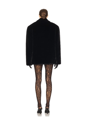 Helsa The Oslo Faux Fur Coat in Black. Size L. Also in S, M, XL.