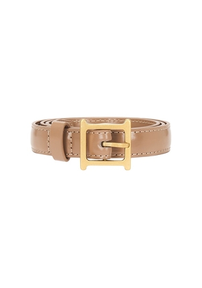 Helsa Logo Mini Waist Belt in Taupe. Size M. Also in L, XL.