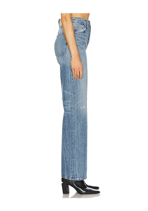 GRLFRND Brooklyn High Rise Straight Jeans in Denim-Medium. Size 24. Also in 27.