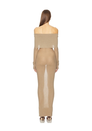 Helsa Justin Maxi Dress in Beige. Size M. Also in L, XL.