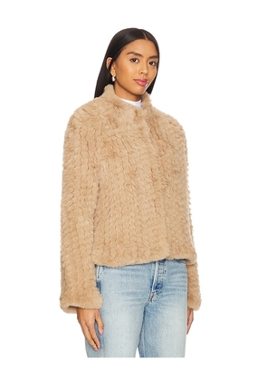 HEARTLOOM Keris Faux Fur Jacket in Beige. Size L. Also in XS, M.