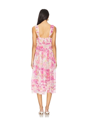 Free People x Intimately Fp Moon Phase Printed Midi Dress In Pop Combo in Pink. Size M. Also in XS, S.